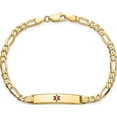 thumbnail image 4 of 14K Yellow Gold Medical Red Enamel Figaro Id Bracelet (7 X 5.5) Made In United States xm553cr-7, 4 of 5