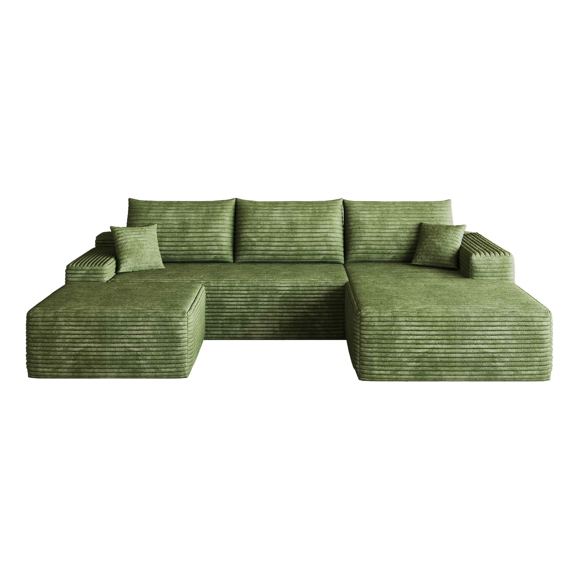 MAYEERTY 107 Inch L‑Shape Cloud Sectional Couch with Chaise, Modern Modular Deep‑Seat Sofa, Plush Corduroy Upholstered Couch, No Assembly Required for Living Room Bedroom Apartment