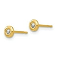 thumbnail image 2 of Real 14kt Yellow Gold Polished CZ Earrings; for Adults and Teens; for Women and Men, 2 of 3