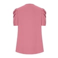 thumbnail image 4 of Wiyuqeen Womens Chest Pleated Tunic Tops Summer Short Puff Sleeve T-Shirts Casual Solid Color Blouses Basic Elegant Loose Fitted Crew Neck Tees, 4 of 7