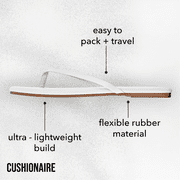 Cushionaire Cruise Lightweight Minimalist Womens Flip Flops - Comfortable Beach Sandals for Women with Cushioned Footbed & Flexible Slip On Design, Casual Vacation Essentials