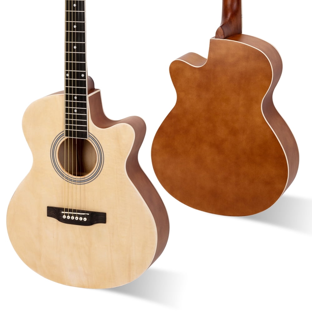 Lowestbest 40" Cutaway Acoustic Guitar 20 Frets Beginner Kit for Students Children Adult with Bag Guard Wrench Strings, Burlywood Lowestbest 40" Cutaway Acoustic Guitar 20 Frets Beginner Kit for Students Children Adult with Bag Guard Wrench Strings, Burlywood