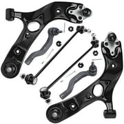 Detroit Axle - Front Lower Control Arms w/Ball Joints + Outer Tie Rod Ends + Sway Bars Replacement for Toyota RAV4 Lexus NX200t NX300 NX300h - 6pc Set
