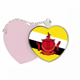 thumbnail image 1 of Asia Pais Brunei bandera nacional Bolsa de viaje Mirror maquillaje corazón rosa, 1 of 4