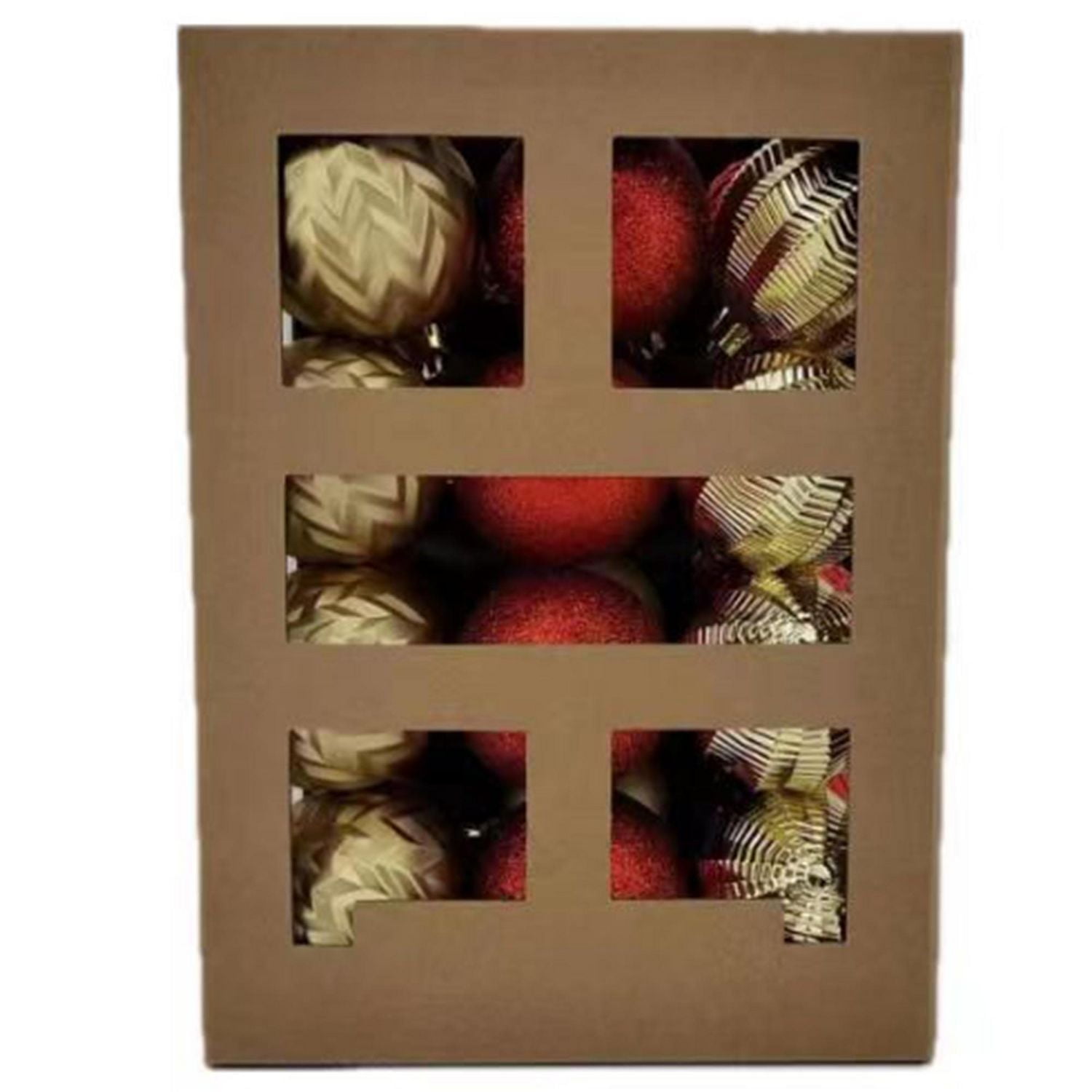 Holiday Time 24 Count Shatterproof Ornaments-Red/Gold, 24 pieces