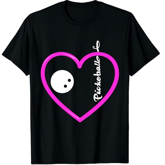 Pickleball Shirts Ladies Valentine's Day Pickleball Lover Graphic Crew Neck Short Sleeve T-Shirts (Men's, Women's)