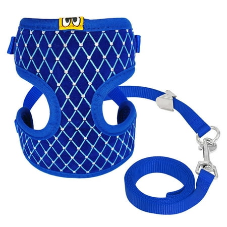 Soft Breathable Padded Cat Dog Harness & Leash for Small Dog Puppy Kitten -