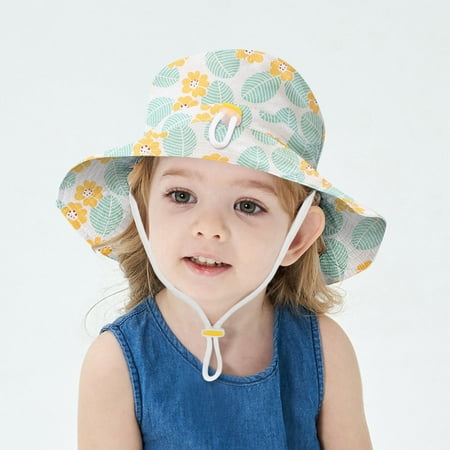 

〖TOTO〗Kids Hats Caps Kids Adjustable Chin Strap Sun Protection Hats Summer Spring Sun Hat Cute Cartoon Outdoor Beach Bucket Cap