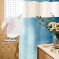 thumbnail image 3 of No Hook Shower Curtain, Blue Ombre Shower Curtains for Bathroom with See Through Top Window, Coastal Beach Modern Abstract Art Waterproof & Washable Bath Curtain 66"x72", 3 of 9