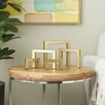 thumbnail image 2 of 13" x 7" Gold Metal Abstract Square Arched Geometric Sculpture, by DecMode, 2 of 9