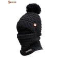 thumbnail image 3 of Spencer Womens Beanie Hat Winter Hat Scarf Mask Set Ladies Warm Earmuff Hat Cable Knitted Pom Pom Hats "Black", 3 of 7