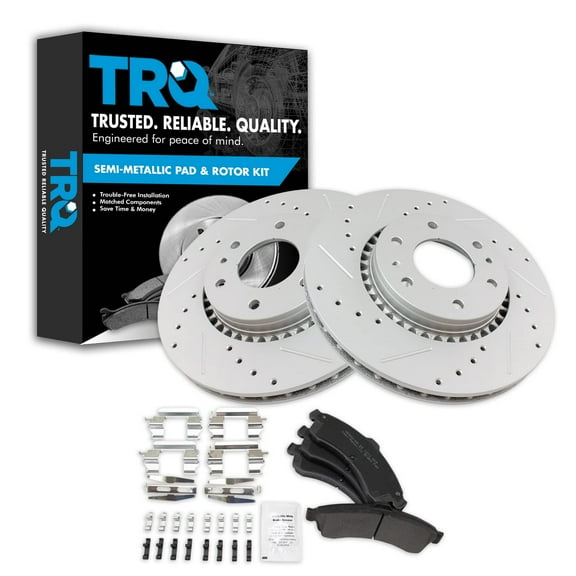 TRQ Front Premium Metallic Brake Pad & Performance Rotor Kit Fits Select GMC Chevy Saab