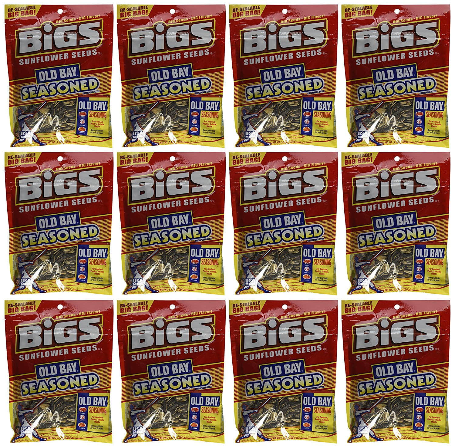 Bigs Old Bay Catch of the Day Seasoned Sunflower Seeds, Big 5.35 Oz, 12 per Case