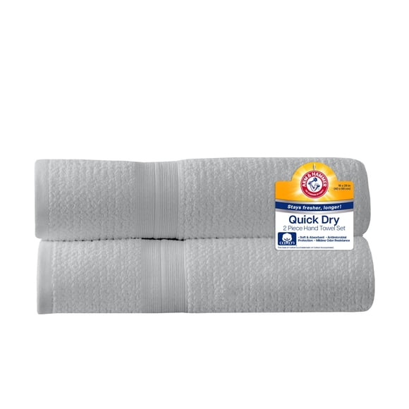 Toallas de mano Arm & Hammer 40x60 cm, juego de 2 piezas, gris claro