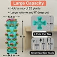 thumbnail image 7 of 7 Tier Stackable Planter Vertical Garden With Accessories for Vegetables, Flowers, Herbs, Succulents, Microgreen Gardening - Teal, 7 of 7