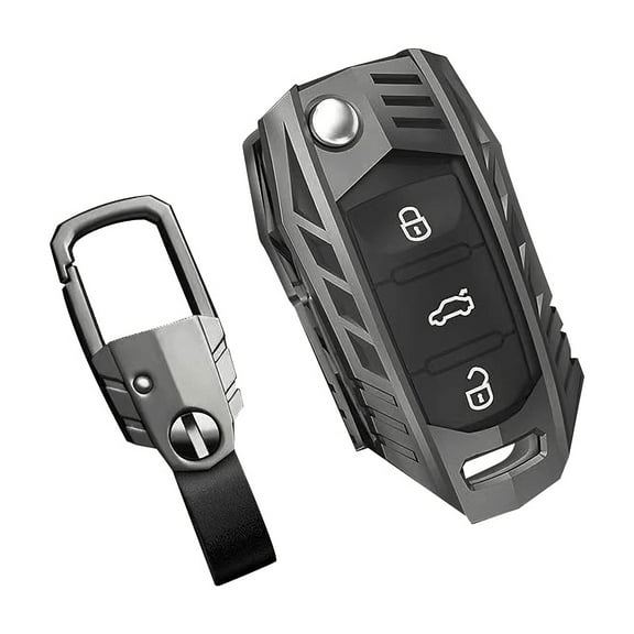 For Volkswagen VW Key Fob Cover, Car Key Case Protector for 2017-2022 2023 VW Atlas Jetta Passat Tiguan Arteon Golf Skoda Kodiaq Superb with Keychain (Red Black)