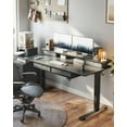 thumbnail image 2 of DESINO 55 x 30 Inch Height Adjustable Electric Standing Desk with Drawers, Stand Up Table with Large Storage Shelf, Sit Stand Desk for Home Office, Black, 2 of 9