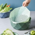 thumbnail image 5 of 2-in-1 Multi-Function Kitchen Colander Double-layer Vegetable Fruit Washing Bowl (Green), 5 of 6