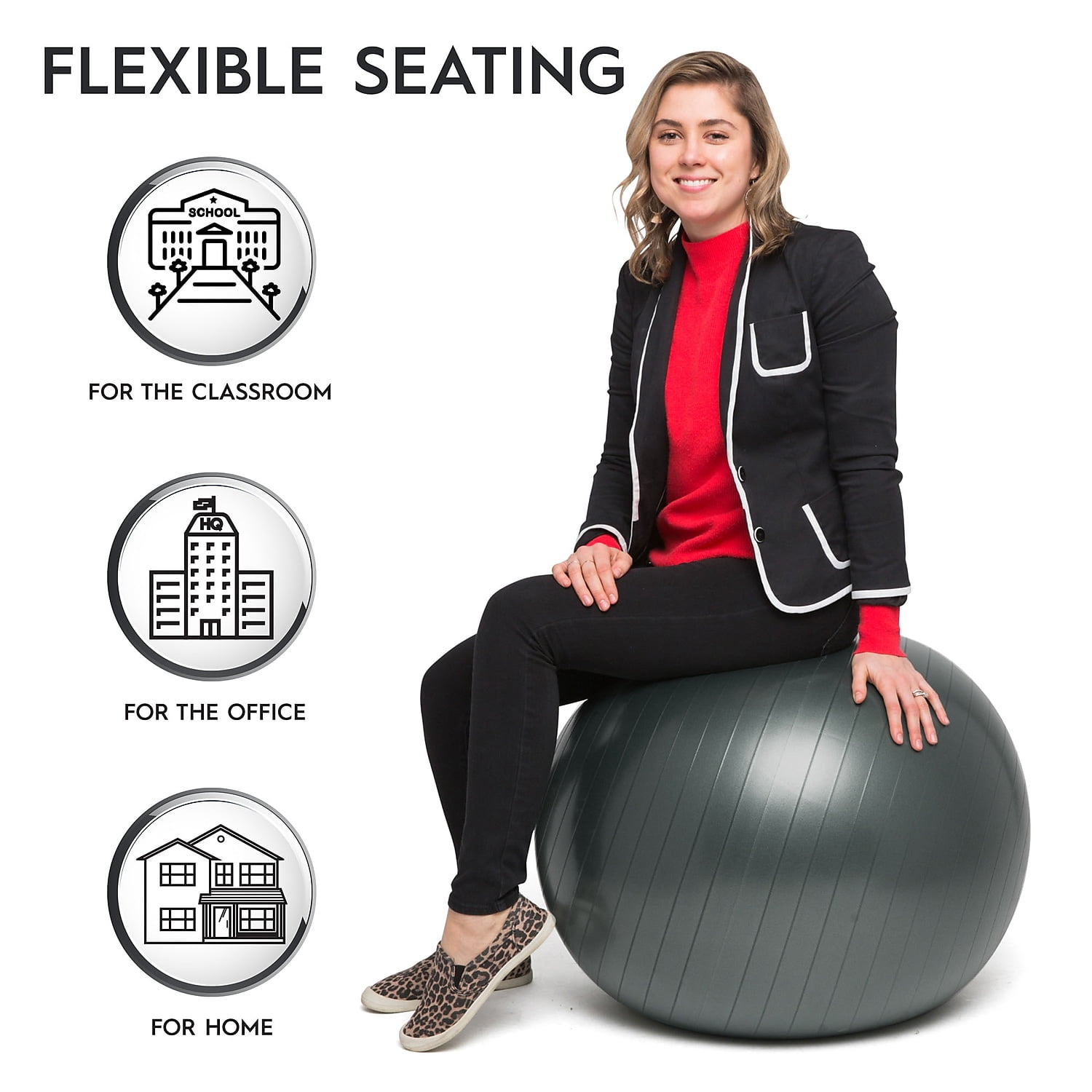 Bouncyband Balance Ball, 65cm, Dark Gray