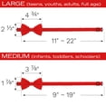 thumbnail image 5 of Boy's Scarlet Bow Tie Pre-Tied Style Formal Satin Classic Bowtie for Tuxedo Faux Silk, by Adam Young (Medium, Red), 5 of 5