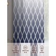 thumbnail image 6 of Abstract Art Sheer Curtains for Living Room Bedroom, Light-filtering Sheer Curtain, Classic Navy Blue Line Gradient Decoration Rod Pocket Voile Window Treatment Drapes, 52’’Wx72’’L, 2 Panels Set, 6 of 7