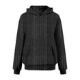 thumbnail image 6 of Pxxlle Plus Size Hoodie for Women Oversized Long Sleeve Hooded Sweatshirts Trendy Knit Jacquard Hoodies with Pockets Black M, 6 of 8