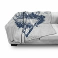 thumbnail image 3 of Adventure Soft Flannel Fleece Throw Blanket, Reindeer and Compass Travel Wilderness Forest Outdoors, Cozy Plush for Indoor and Outdoor Use, 50" x 60", Dark Blue White, by Ambesonne, 3 of 6