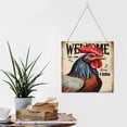 thumbnail image 6 of Funny Rooster Wood Hanging Sign, Wood Wall Art, Funny Bathroom Wood Decor Sign, Rustic Wall Art for Bedroom Living Room 12x12 Inches, 6 of 8