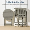thumbnail image 3 of Best Choice Products 3-Piece Acacia Wood Bistro Set, Folding Patio Furniture w/ 2 Chairs, Table - Gray, 3 of 8