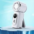thumbnail image 1 of Ventilador portátil con clip, tamaño bolsillo, silencioso, recargable, 5 velocidades, rotación ajustable, ideal para camping, conciertos, cintas Blanco, 1 of 8