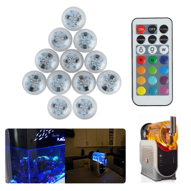 LED Capsule Lights for Slushi FS301/FS300,Waterproof Small Tealight Candles Battery Operated Underwater Light,13 Colors&4 Modes and No Installation Mini RGBW Light Slushi Machine Accessories