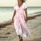 thumbnail image 1 of Vestido de Verano Holgado, Ligero y Holgado, Con Escote En V y Manga Corta, Estampado, Estilo Bohemio, Informal, Para Playa, 1 of 3