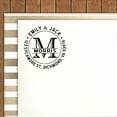 thumbnail image 2 of Printtoo Round Self Inking Return Address Rubber Stamp Custom Initial Monogram Personalized Stamper-Red, 2 of 4