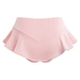 thumbnail image 3 of Women's High Waist Wide Waistband Ruffle Yoga Shorts Gym Workout Rave Booty Dance Mini Hot Pants Bottoms Active Skirted Panties M Pink, 3 of 8