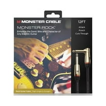 Monster 600541-00 Prolink Rock 1/4" Instrument Cable, 12ft, Right Angle to Straight Connectors – Premium Audio Performance for Guitar, Bass & More