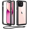 thumbnail image 1 of IBAOLE Étui Compatible avec iPhone 13, Étui Imperméable Anti-Poussière Antichoc avec Protecteur d'Écran Intégré, Étui Militaire Intégrale Robuste Transparente pour iPhone 13 6.1 Pouces, Noir iPhone 13, 1 of 7