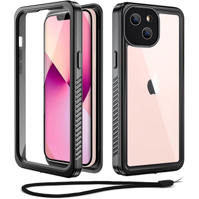 IBAOLE Étui Compatible avec iPhone 13, Étui Imperméable Anti-Poussière Antichoc avec Protecteur d'Écran Intégré, Étui Militaire Intégrale Robuste Transparente pour iPhone 13 6.1 Pouces, Noir iPhone 13