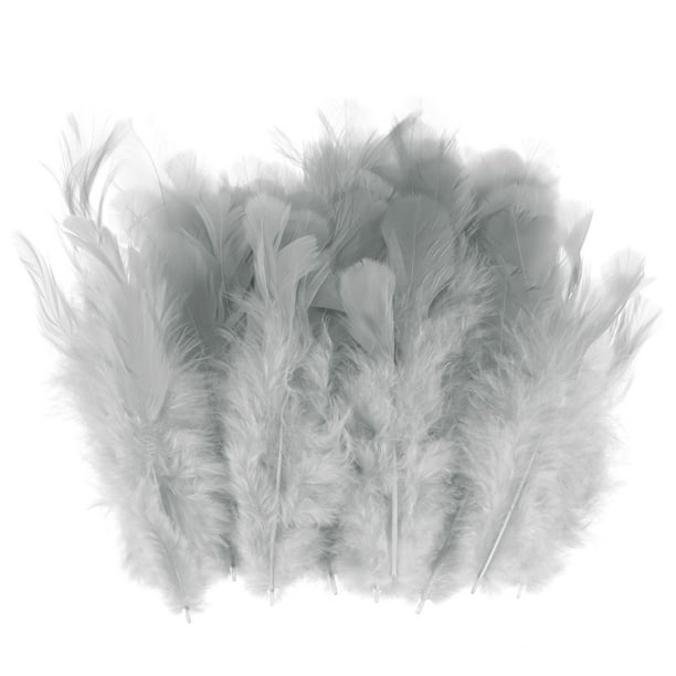 Uxcell 100 Paquete de Plumas para Manualidades Gris 1.57-3.15 pulgadas Plumas Naturales Esponjosas para Decoraciones de Bodas