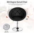 thumbnail image 3 of YRLLENSDAN Living Room Vanity Chair Makeup Chair Swivel Accent Chair Round Back Height Adjustable PU leather Modern Chair for Makeup Room Small Desk,Black, 3 of 7