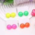 thumbnail image 4 of Ziurtnc 1 Pair Women Stud Earrings Round Shape Candy Color Smooth Lightweight Hollow Prom Daily Commute Ear Studs Lady Jewelry, 4 of 8