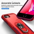 thumbnail image 3 of iPhone 7 Plus Case, iPhone 8 Plus Case, 360 ?Rotate Ring Stand Rugged Lightweight Slim Impact-Resistant Full Body Shockproof Protective Bumper Case For iPhone 8 Plus/7 Plus,Rose + Red, 3 of 8