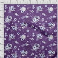 thumbnail image 3 of oneOone Velvet Purple Fabric Florals Fabric For Sewing Printed Craft Fabric By The Yard 58 Inch Wide, 3 of 5