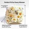 thumbnail image 2 of Bee and Bloom Hat for Women, Embroidered Garden Morning Hat, Adjustable Breathable Baseball Cap for Gardeners Women, 2 of 7