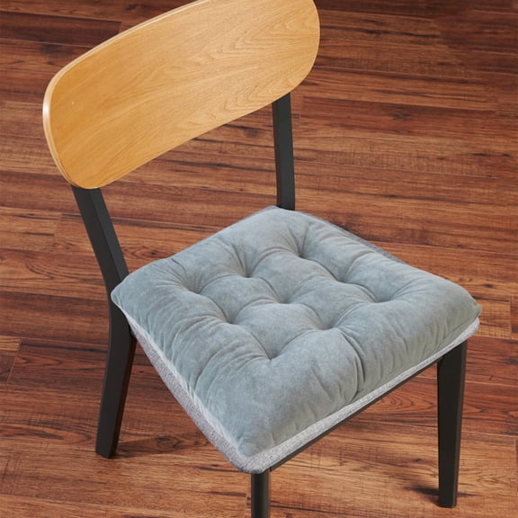 Nkmbld Seat Cushions for Office Chairs, Solid Color Thickened Velvet Chair Cushions with Strap, High Density Foam Comfortable Chair Pad