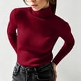 thumbnail image 6 of XRoczxe Women Ribbed Turtleneck Long Sleeve Knit Top, Slim Fit Basic Pullover, Versatile Fall Winter Layering Sweater, 6 of 8