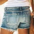 thumbnail image 5 of hotojiny Denim Shorts for Women Summer Slim Ripped Fashion Jean Shorts Casual High Waist Pull On Hot Pants, 5 of 6