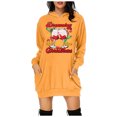 thumbnail image 2 of WEAIXIMIUNG Sweatshirts pour Femmes Décontracté Col Rond Poche Imprimé Verre de Noël Hoodie, 2 of 3