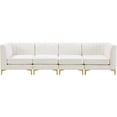 thumbnail image 5 of Bowery Hill Contemporary Deep Channel Tufted Soft Cream Velvet Modular Sofa, 5 of 15