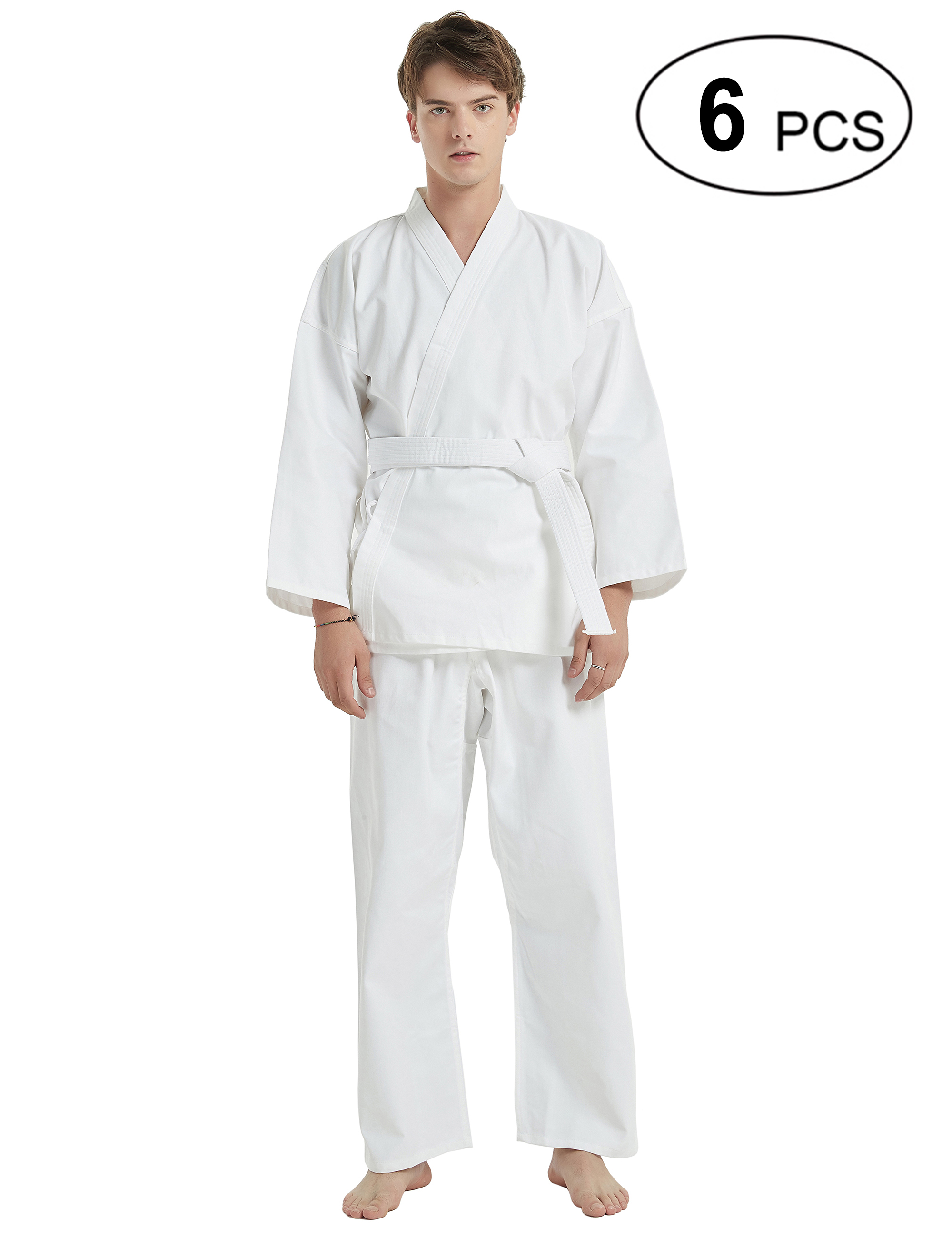 Polyester Cotton Blend Judo Taekwondo Suits for Kids Karate Suit Uniform Gi Kit with Belt by Athletics Gear Men /& Women Light Weight