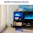 thumbnail image 6 of Sunmthink Fireplace TV Stand with Electric Fireplace, 70” LED Light Entertainment Center for TVs Up to 80", TV Console Stand, Fireplace for The Living Room TV Stand, Black, 6 of 9
